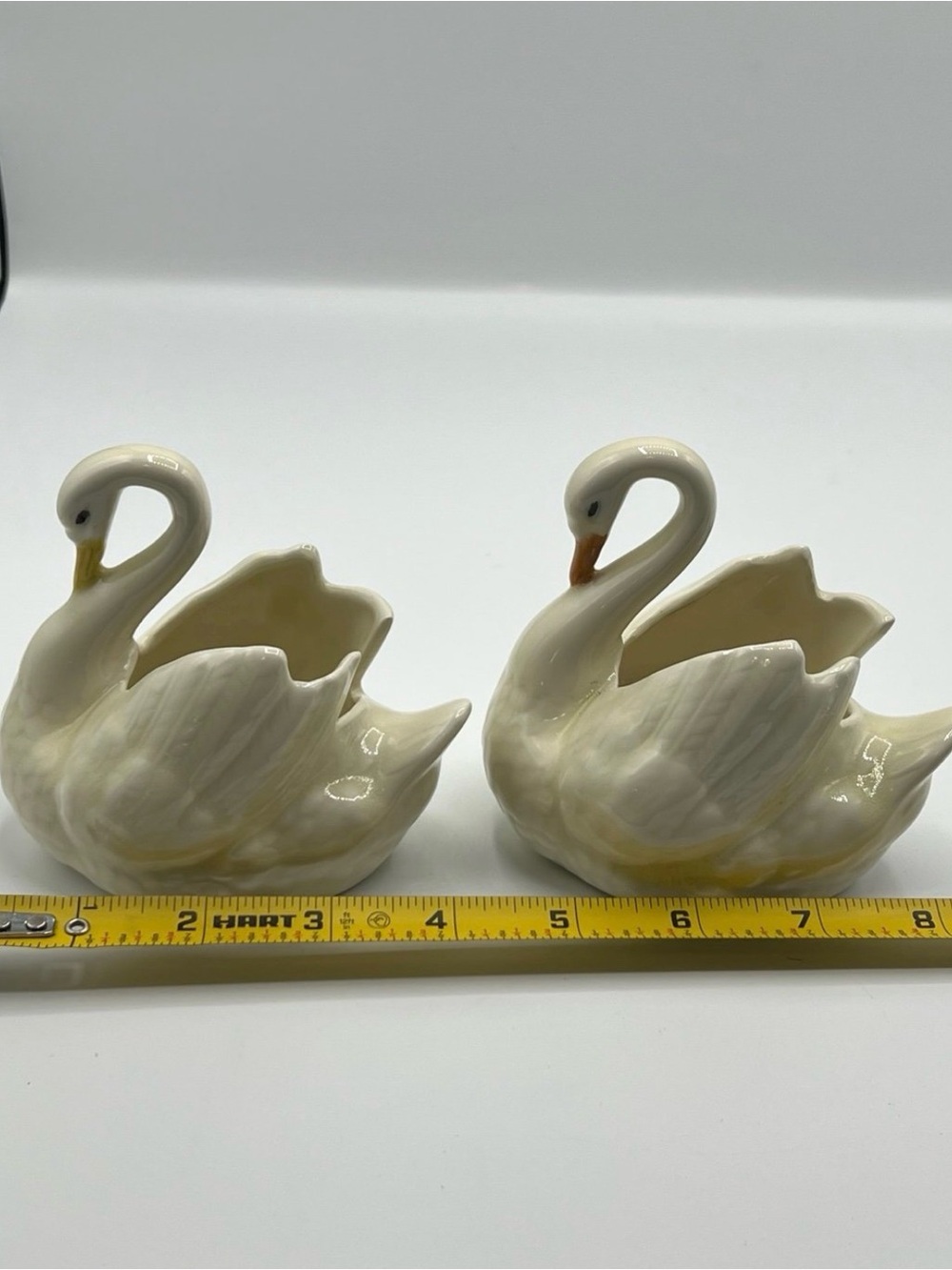 Ceramic Swan Planter Pair - Cream Decorative Accent - Picture 5 of 7